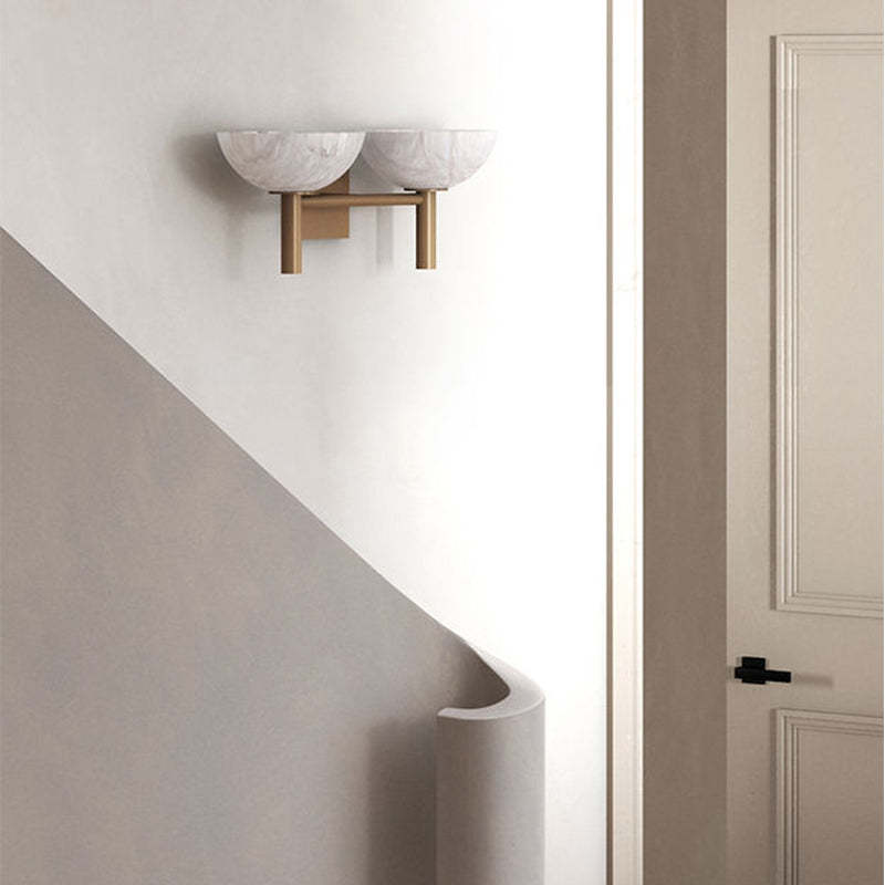 Elaral Bowl Shade 2 Lights Wall Sconce, Hallway Sconce-Sylvia Space