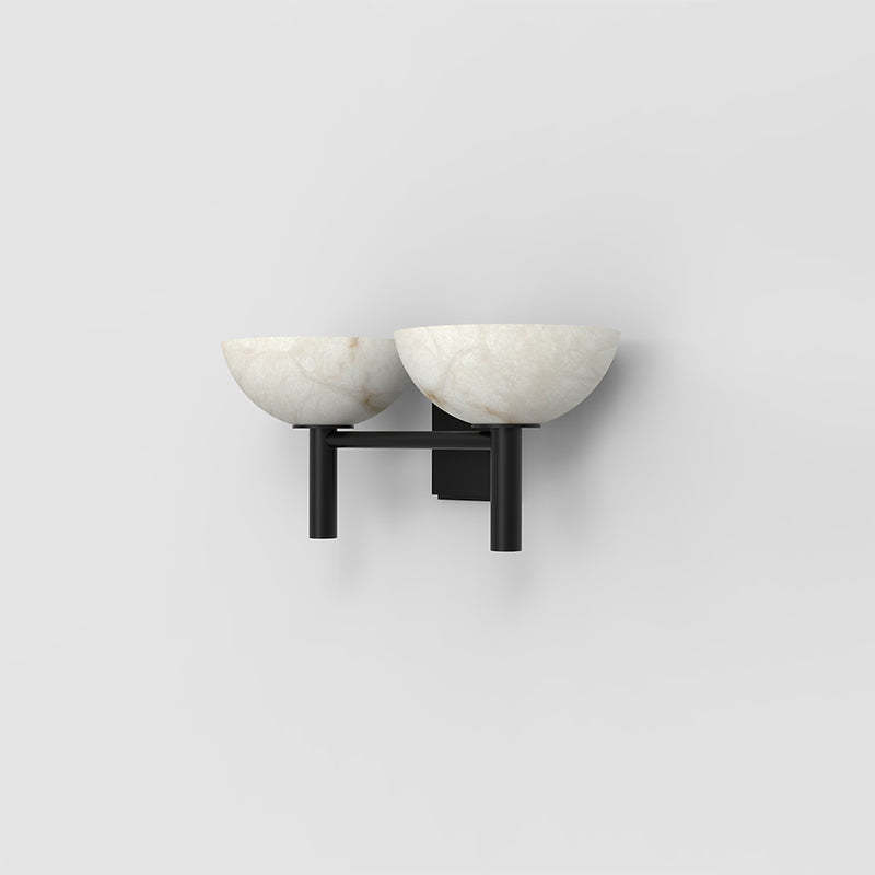 Elaral Bowl Shade 2 Lights Wall Sconce, Hallway Sconce-Sylvia Space