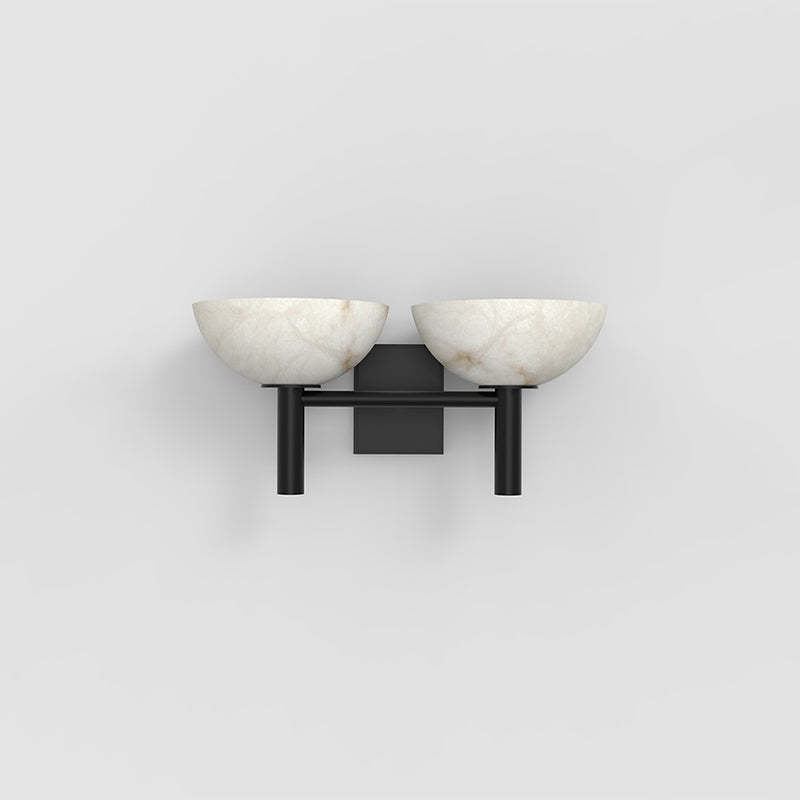 Elaral Bowl Shade 2 Lights Wall Sconce, Hallway Sconce-Sylvia Space