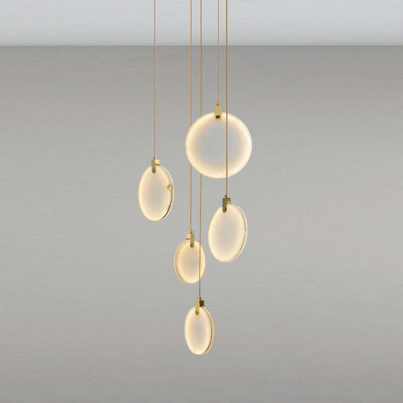 Marble Lorry disc Round Chandelier For Loft-Sylvia Space