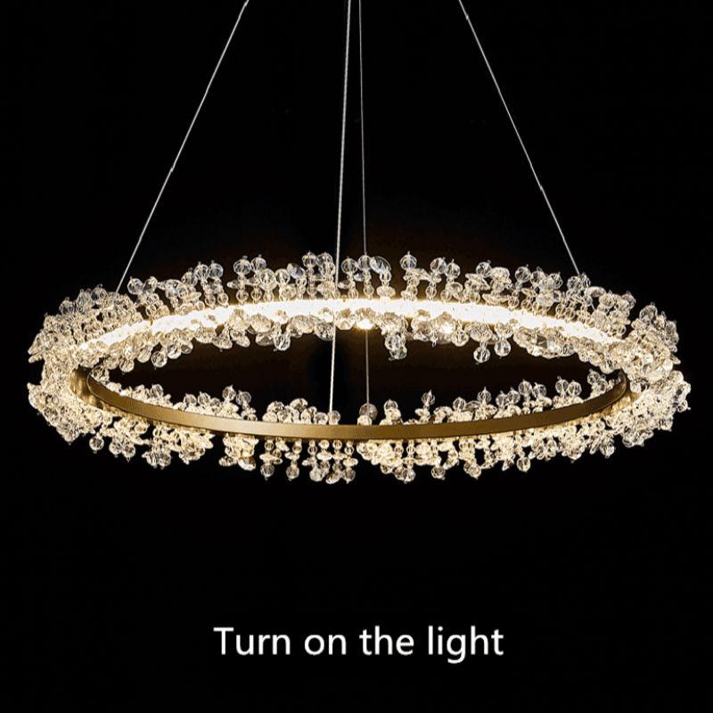 Caprio Crystal Ring Chandelier-Sylvia Space