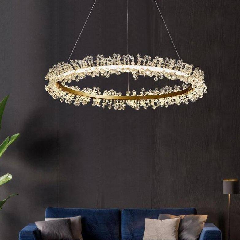 Caprio Crystal Ring Chandelier-Sylvia Space