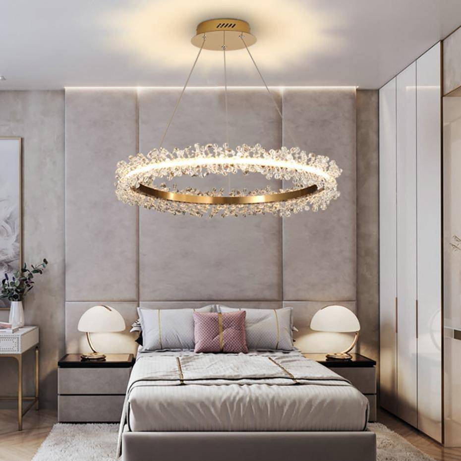 Caprio Crystal Ring Chandelier-Sylvia Space