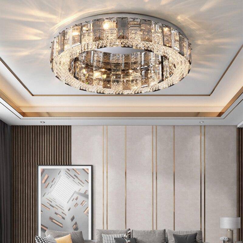 Lancianoy  Crystal Chandelier Flush Mount-Sylvia Space