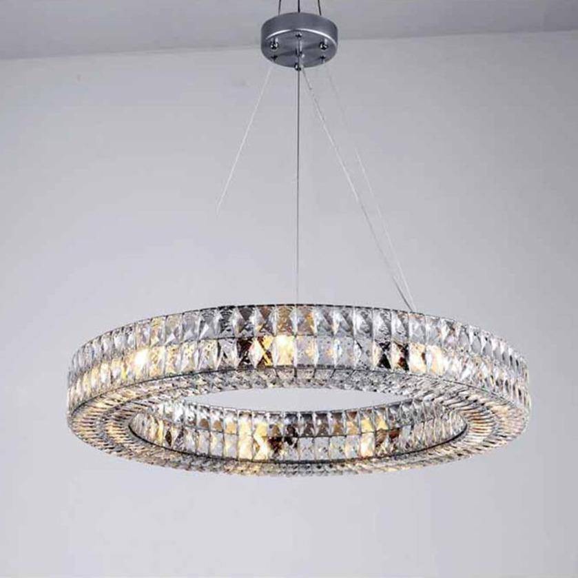 Foggy Crystal Wheel Chandelier 32"-Sylvia Space