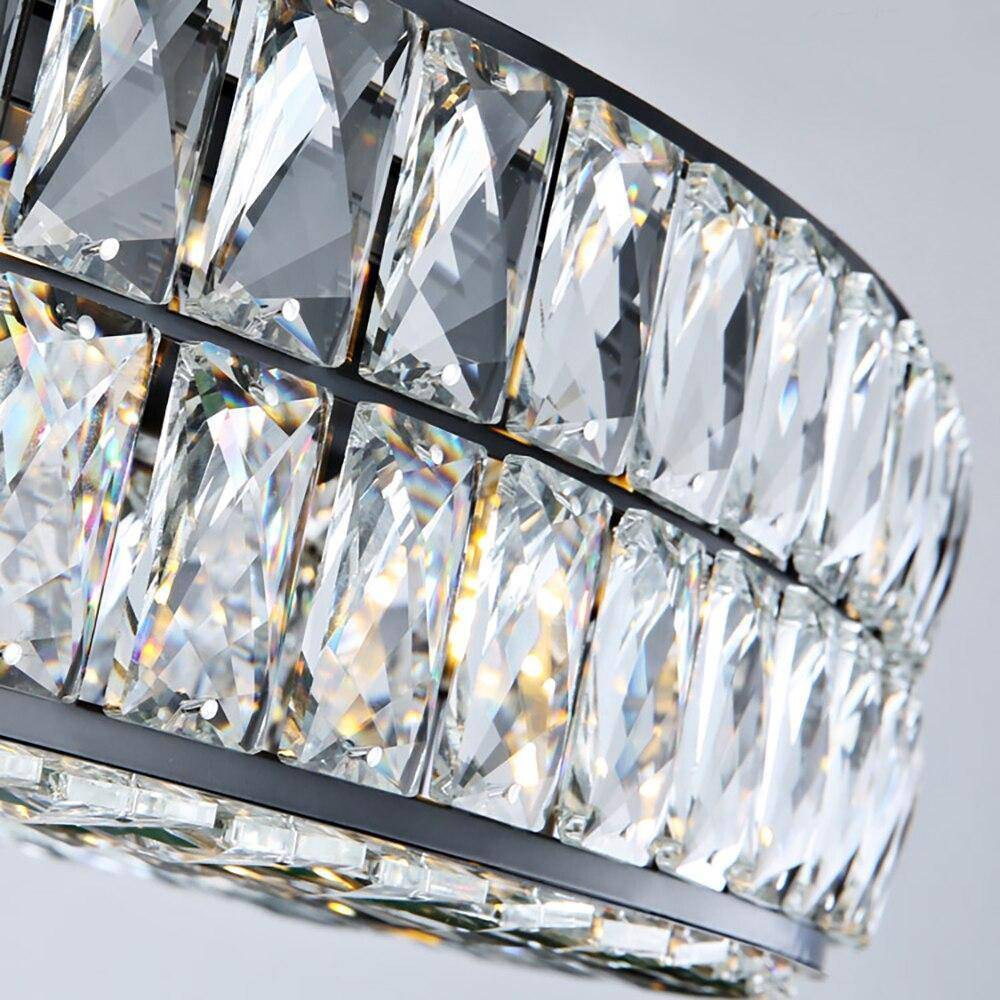 Foggy Crystal Wheel Chandelier 32"-Sylvia Space