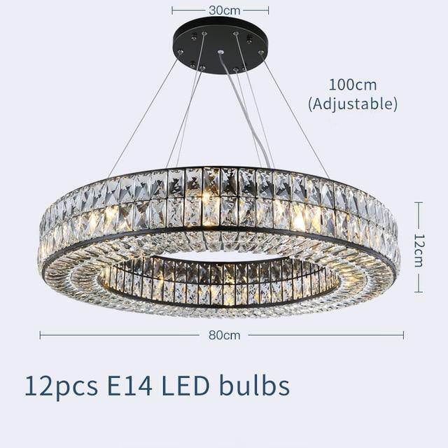 Foggy Crystal Wheel Chandelier 32"-Sylvia Space