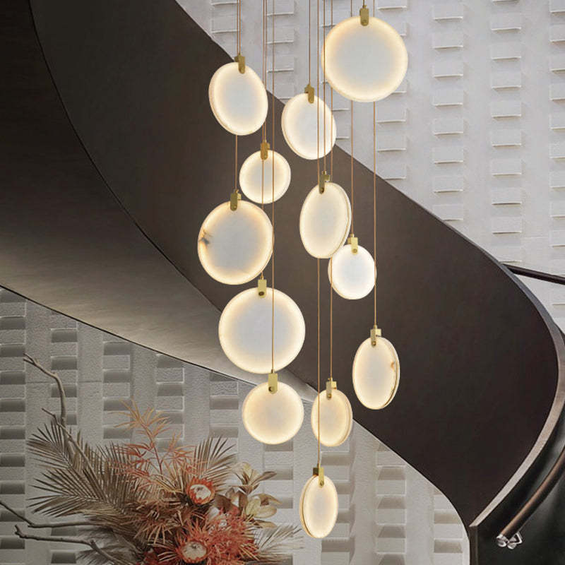 Marble Lorry disc Round Chandelier For Loft-Sylvia Space