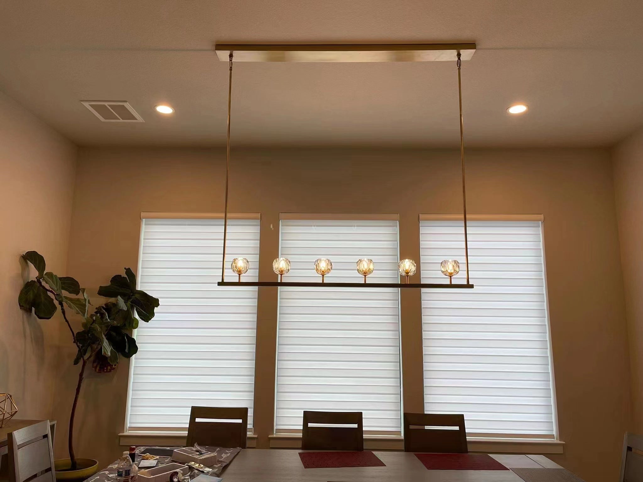 Bouble De Crystal Linear Chandelier 60"