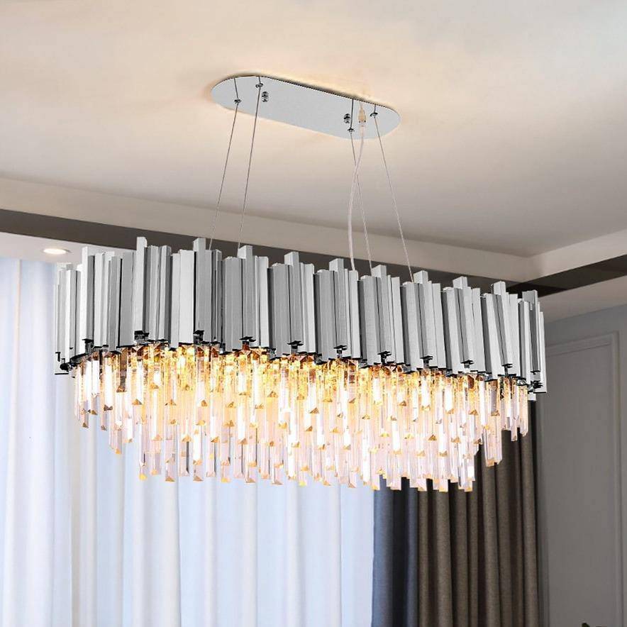 Giorgioe Crystalr Chandelier for Dinner room Polished Chrome-Sylvia Space