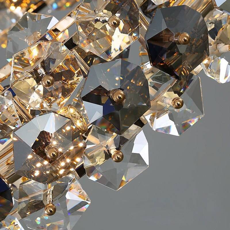 Lamony Crystal Linear Chandelier FOR Dining Room-Sylvia Space