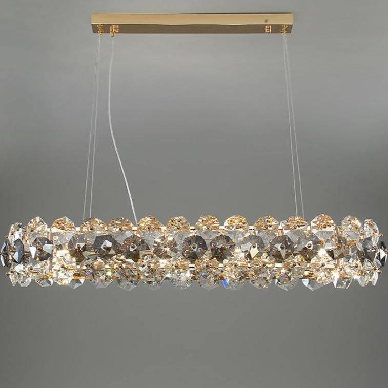 Lamony Crystal Linear Chandelier FOR Dining Room-Sylvia Space