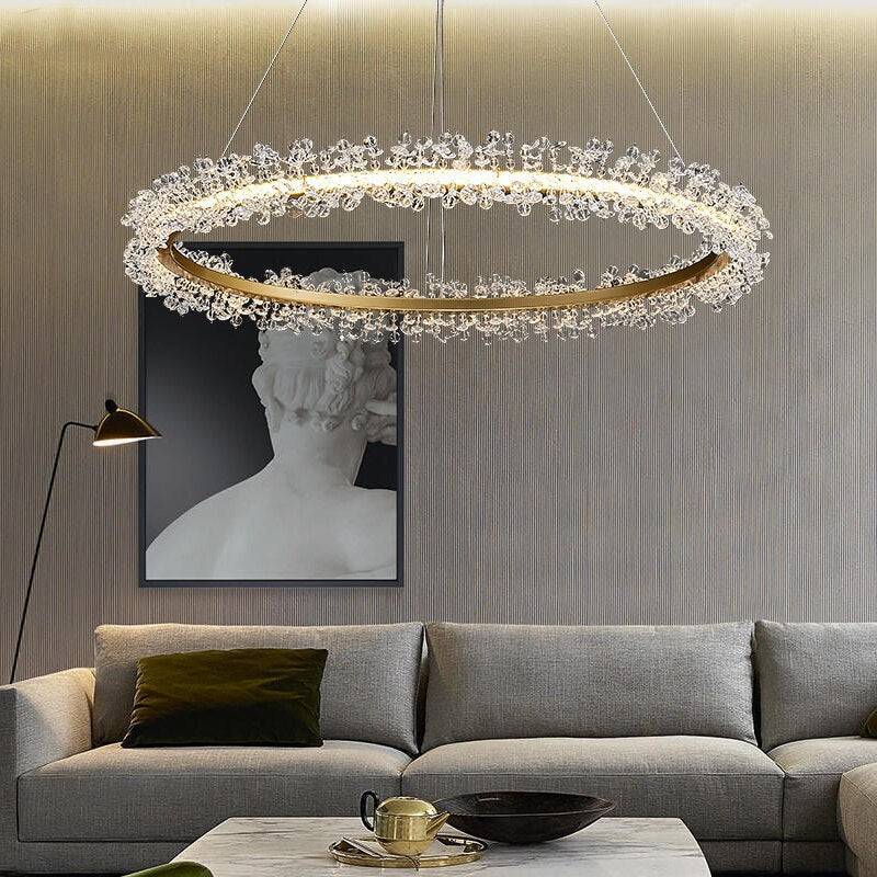 Caprio Crystal Ring Chandelier-Sylvia Space