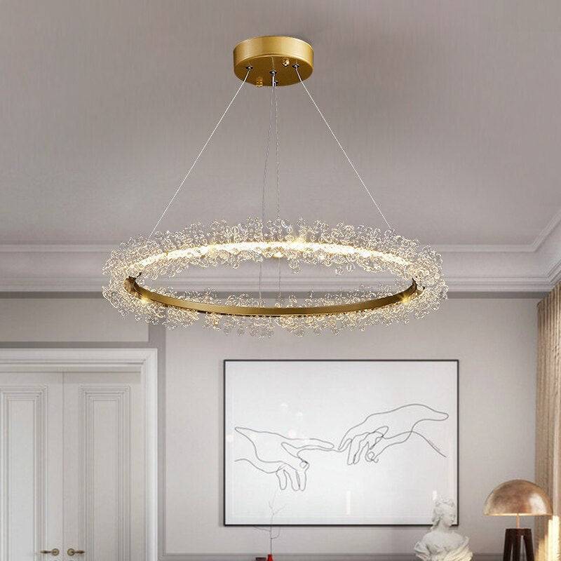 Caprio Crystal Ring Chandelier-Sylvia Space