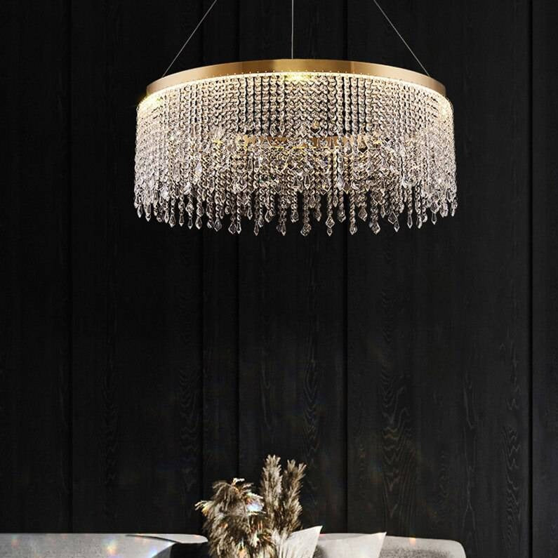 Adeny Crystal Round Chandelier-Sylvia Space