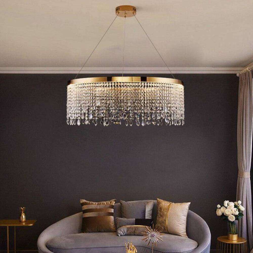 Adeny Crystal Round Chandelier-Sylvia Space