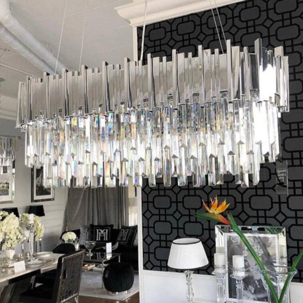 Giorgioe Crystalr Chandelier for Dinner room Polished Chrome-Sylvia Space
