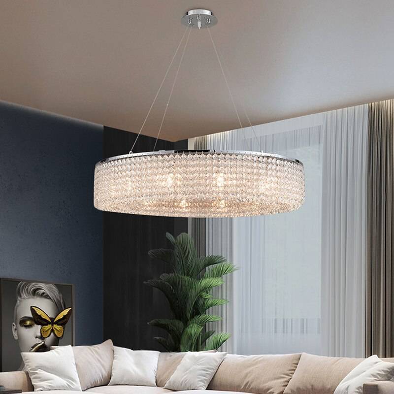 Allieor Crystal Tassel Round Chandelier