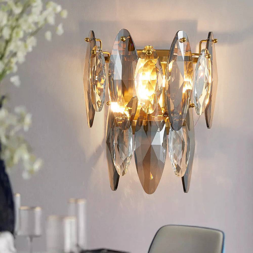 Lazoy Crystal Wall Sconce 12"H-Sylvia Space