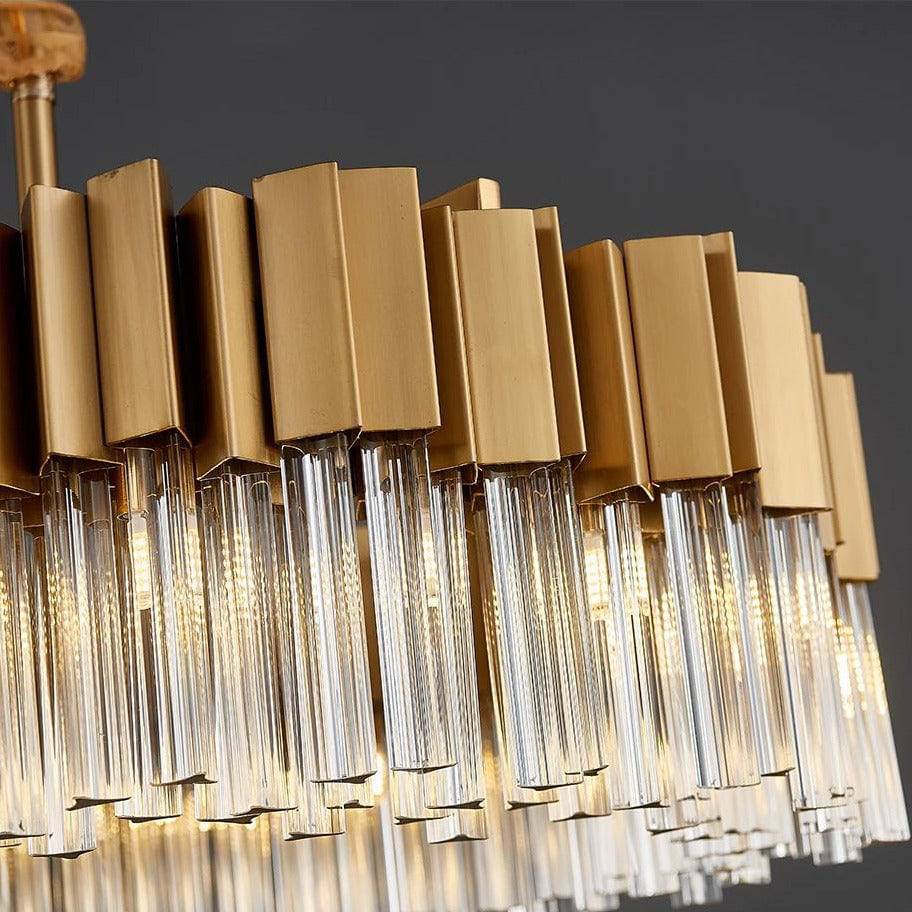 Milanoy Brushed Gold Chandelier for Dining Room-Sylvia Space