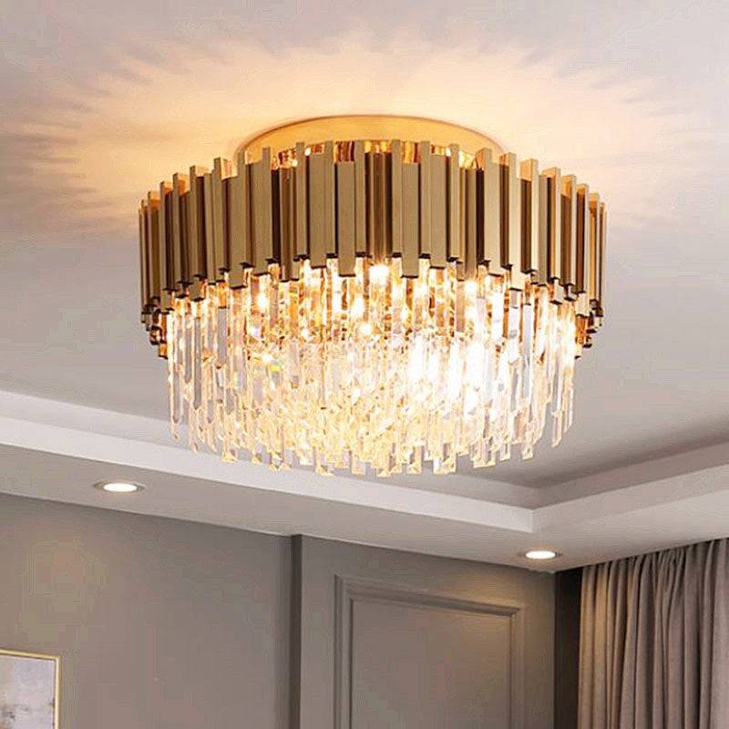 Giorgioe Multi-Layer Crystal Flush Mount Chandelier-Sylvia Space
