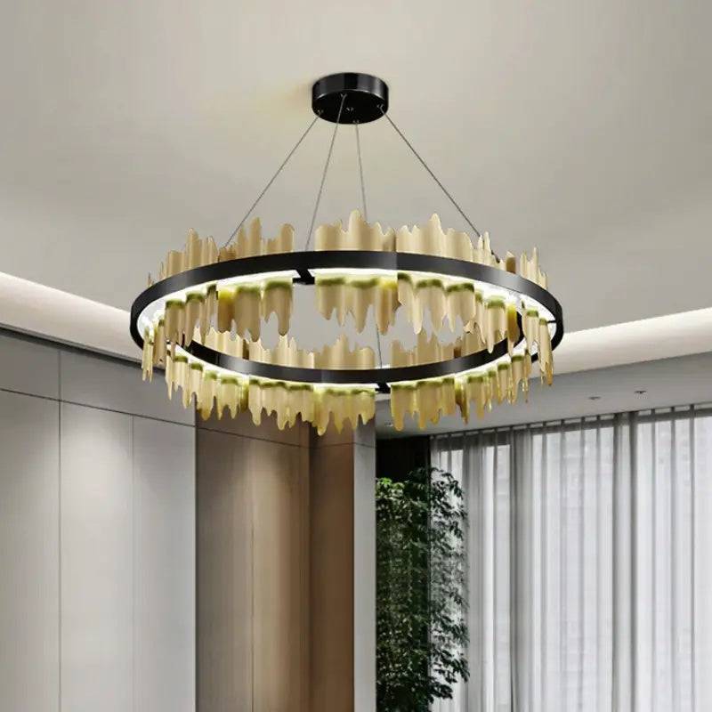 Glory Brushed Round Chandelier-Sylvia Space