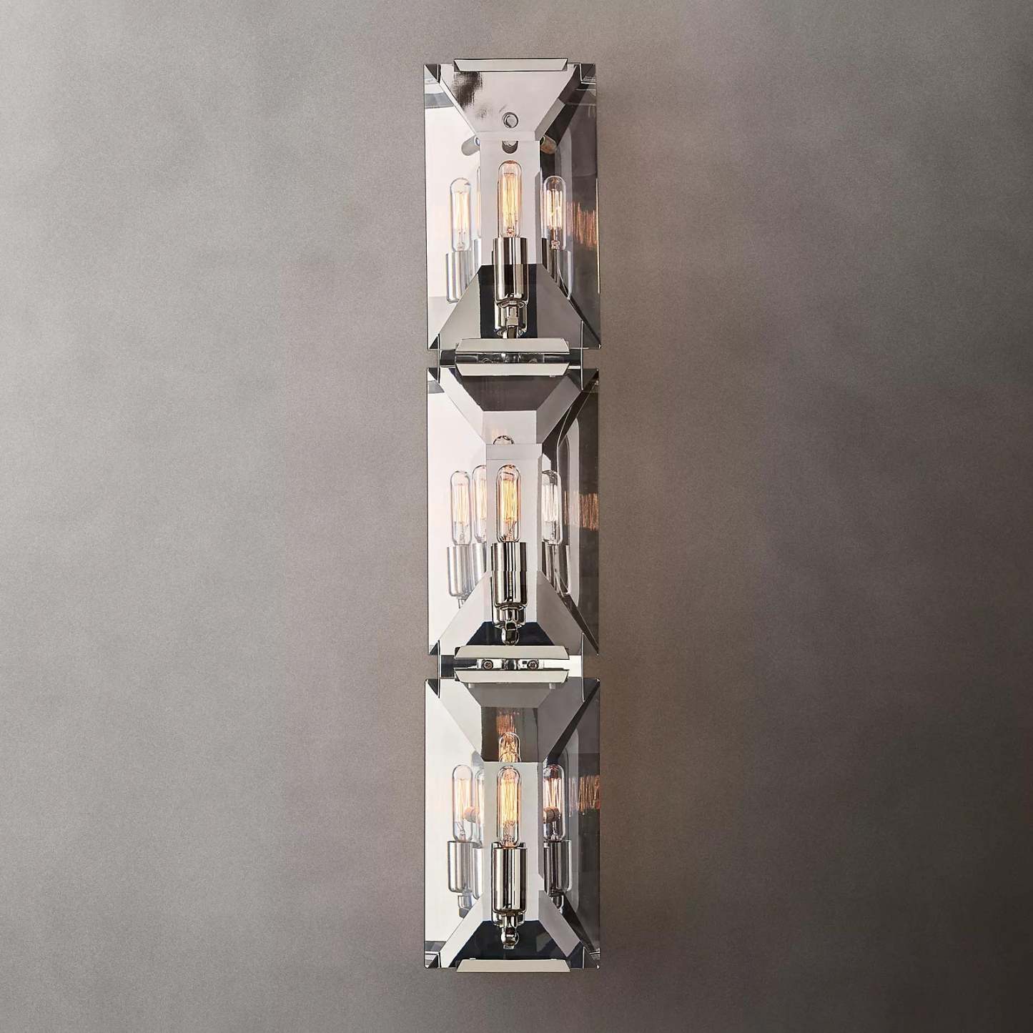 Harlow Faceted Crystal Triple Wall Sconce