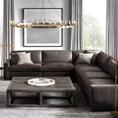 Caminy Vintage Filament Round Chandelier 63"