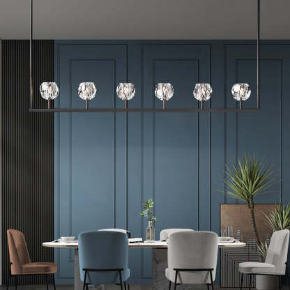 Bouble De Crystal Linear Chandelier 60"