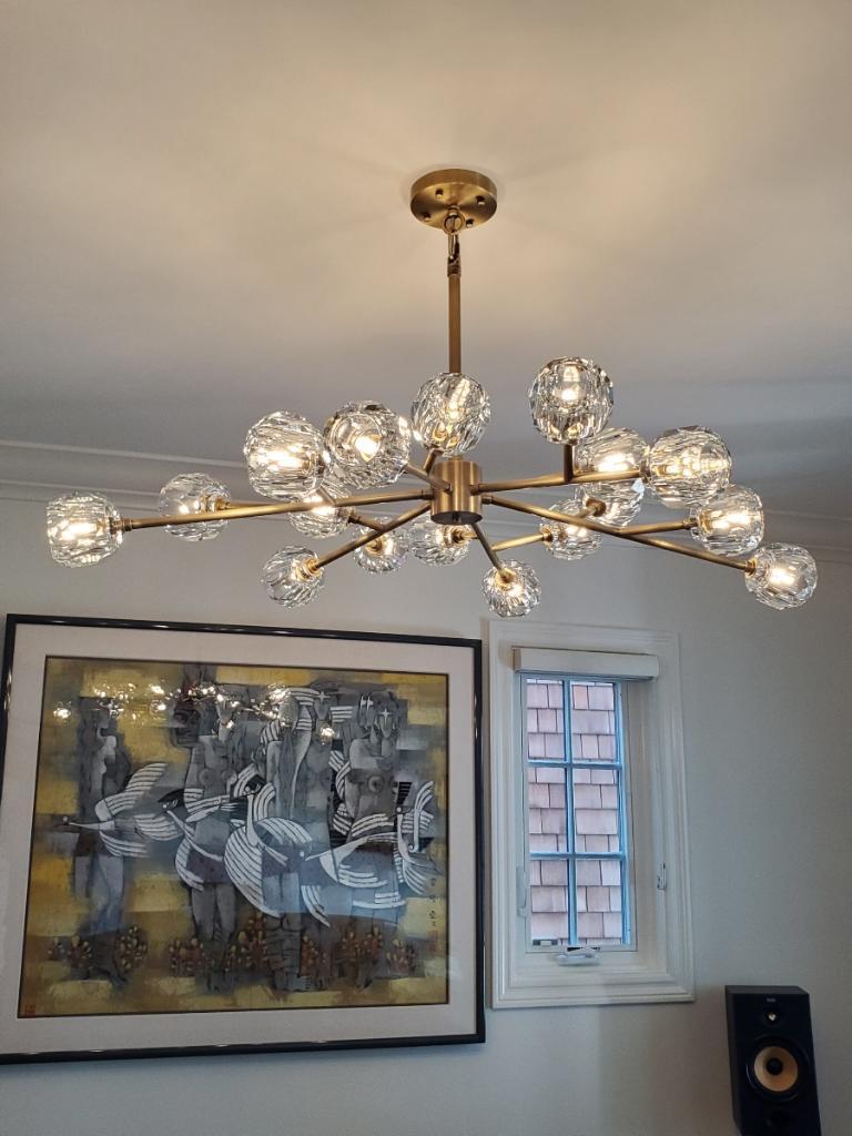Bouble De Crystal Round Chandelier 36"