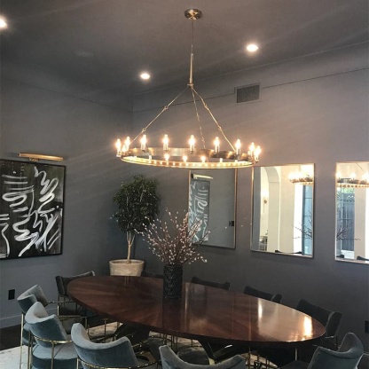 Caminy Vintage Filament Round Chandelier 63"