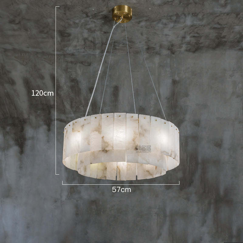 Marble Lorry 2-Tier Round Chandelier-Sylvia Space
