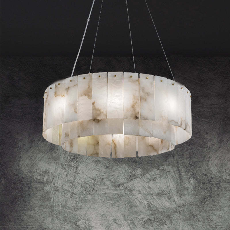 Marble Lorry 2-Tier Round Chandelier-Sylvia Space