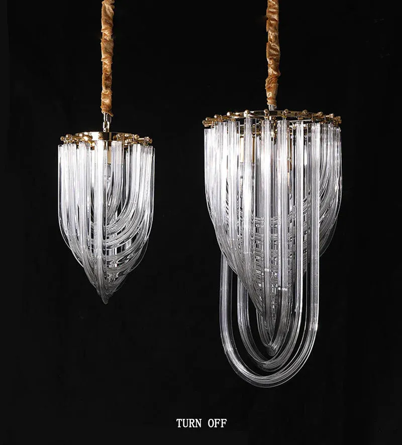 Ring Glass Pendant Light H 16" 24"