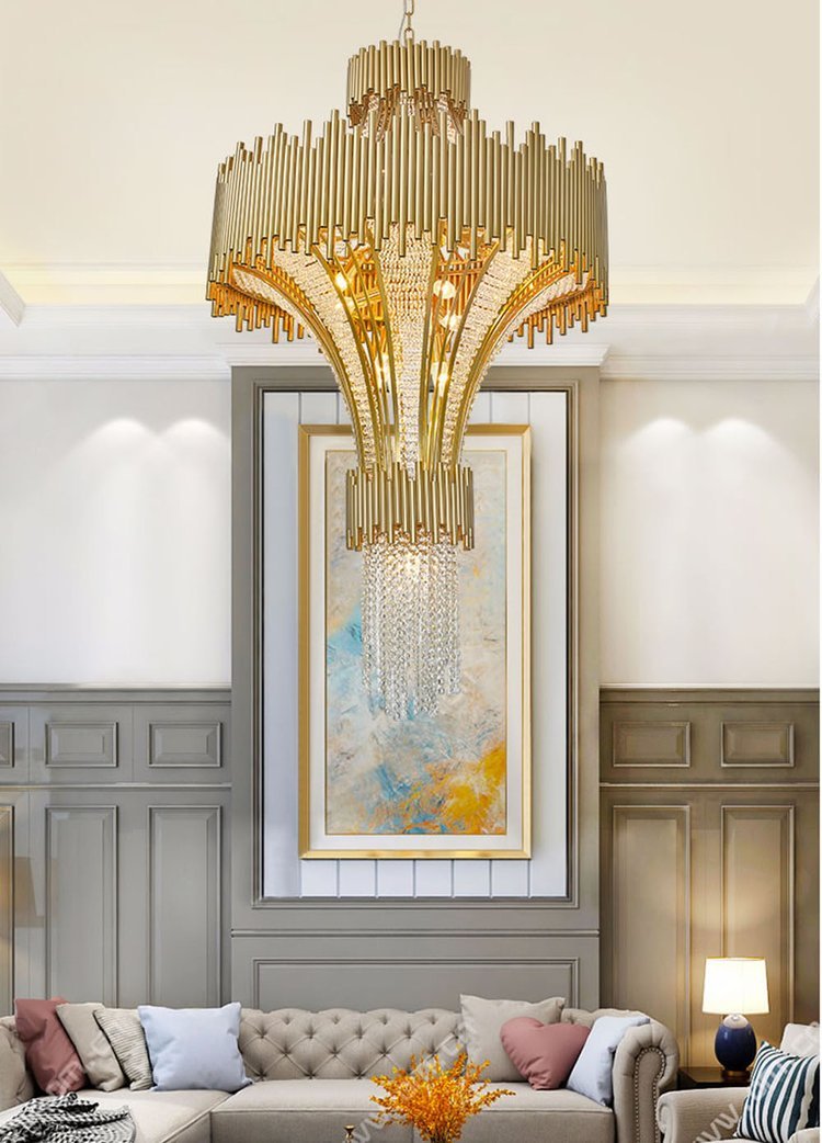 Adio Modern Multi-Tier Crystal Chandelier-Sylvia Space