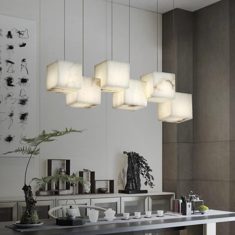 Marble Lorry Square Pendant Light-Sylvia Space