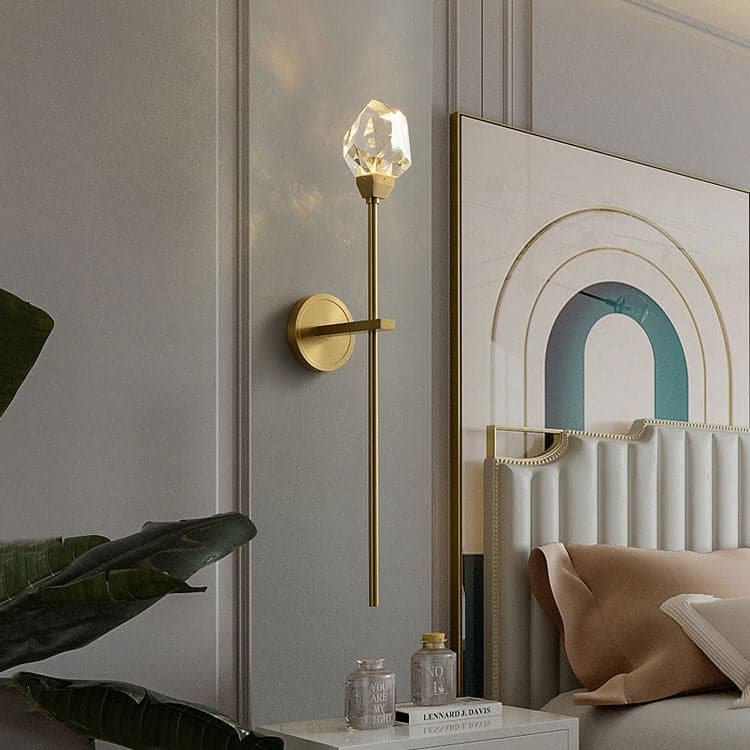 Modernity Crystal Masonry Linear Wall Sconce-Sylvia Space