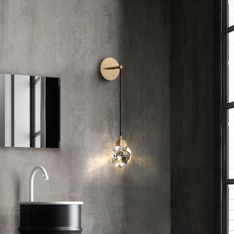 Modernity Crystal Masonry Wall Sconce Using Cord-Sylvia Space