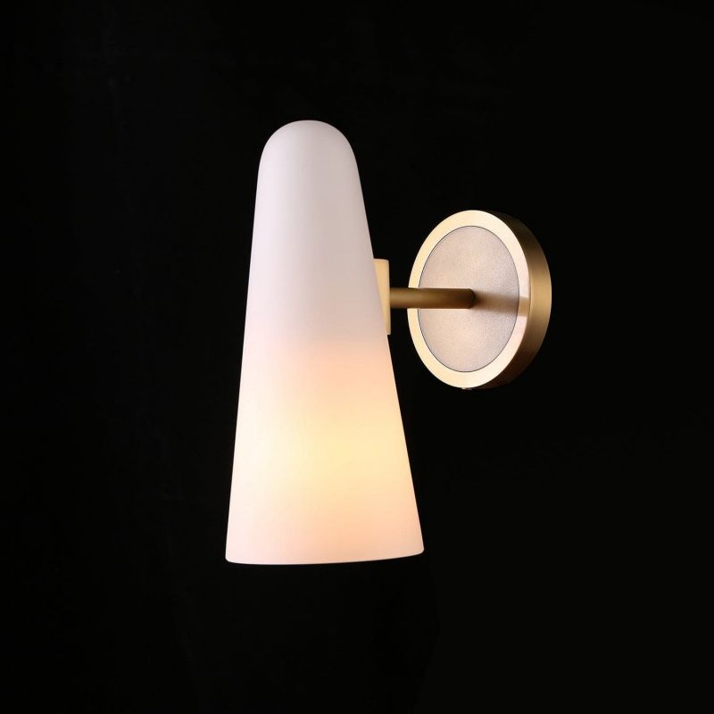 Auroral White Ceramic Single Shad Wall Light