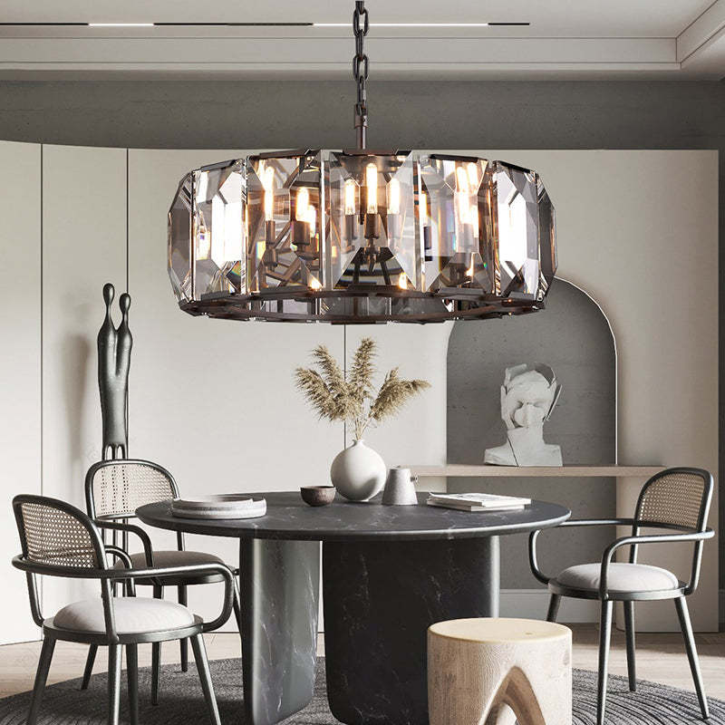 Harlow Faceted Crystal Round Chandelier 31"