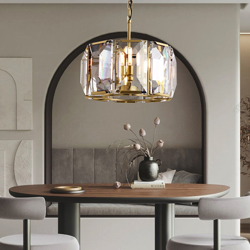 Harlow Faceted Crystal Round Chandelier 19"