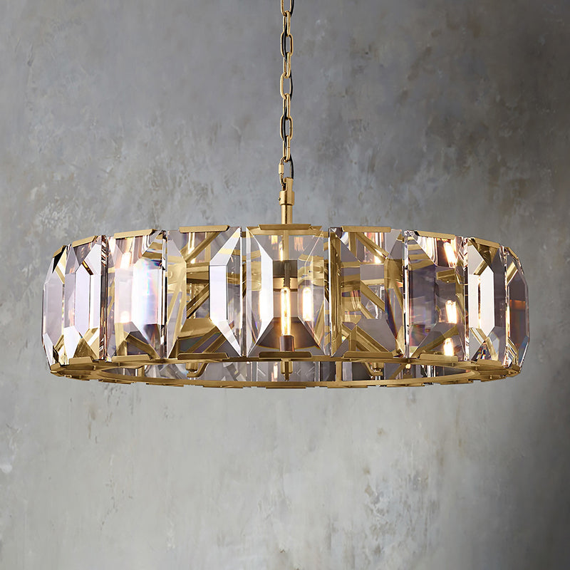 Harlow Faceted Crystal Round Chandelier 43"