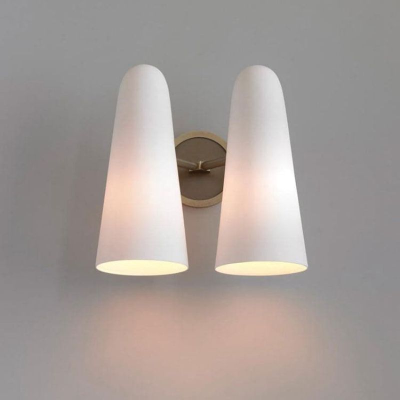 Beoss White Ceramic Double Shad Wall Light