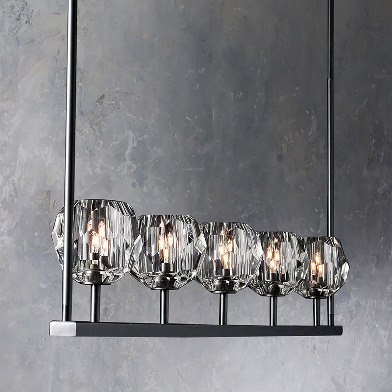 Bouble De Crystal Linear Chandelier 60"