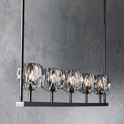 Bouble De Crystal Linear Chandelier 60"