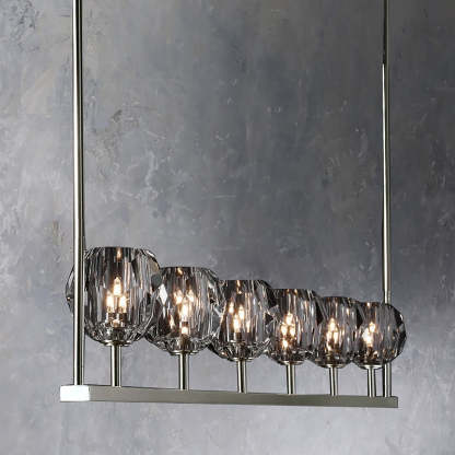 Bouble De Crystal Linear Chandelier 60"