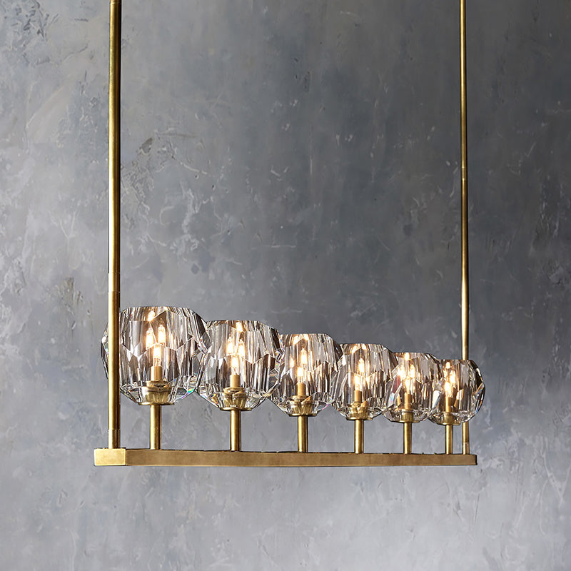 Bouble De Crystal Linear Chandelier 60"