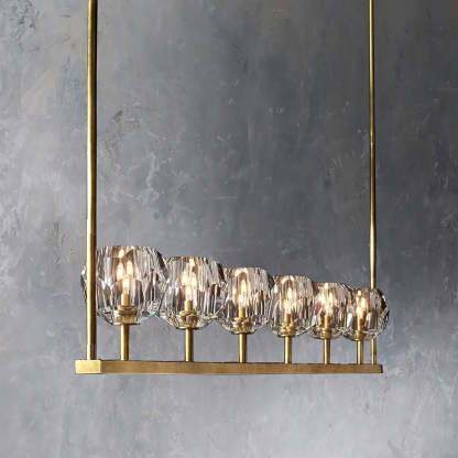 Bouble De Crystal Linear Chandelier 60"