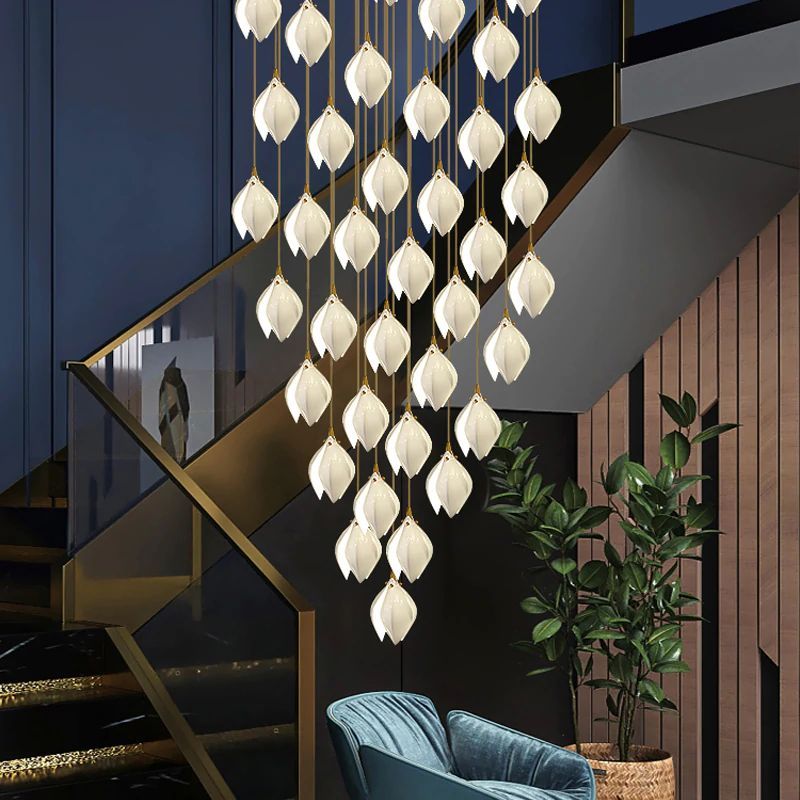 Bloomo Ceramic Chandelier-Sylvia Space