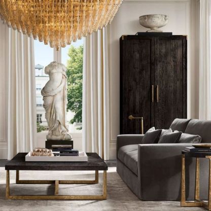 Italiany Smoke Glass Square Chandelier 32"-Sylvia Space